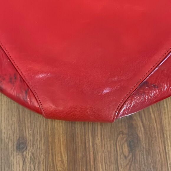 Vintage Charles Jourdan Paris red Leather crossbody long strap handbag 80s - Picture 6 of 6